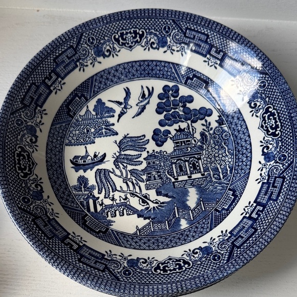 4 CHURCHILL England Blue and White Porcelain Dinner Plate - Picture 5 of 6